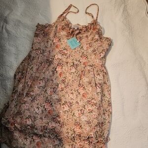Hayden Floral Mini Dress - Pink and Cream